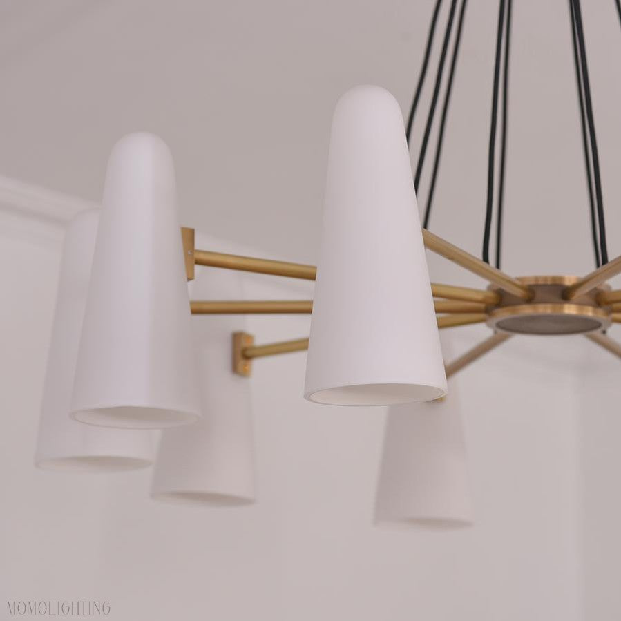 White Porcelain Round Chandelier 10-Lights-Momo Lighting