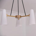 White Porcelain Round Chandelier 3-Lights-Momo Lighting