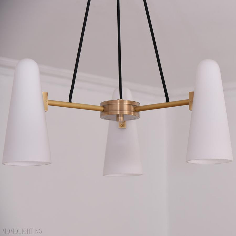White Porcelain Round Chandelier 3-Lights-Momo Lighting