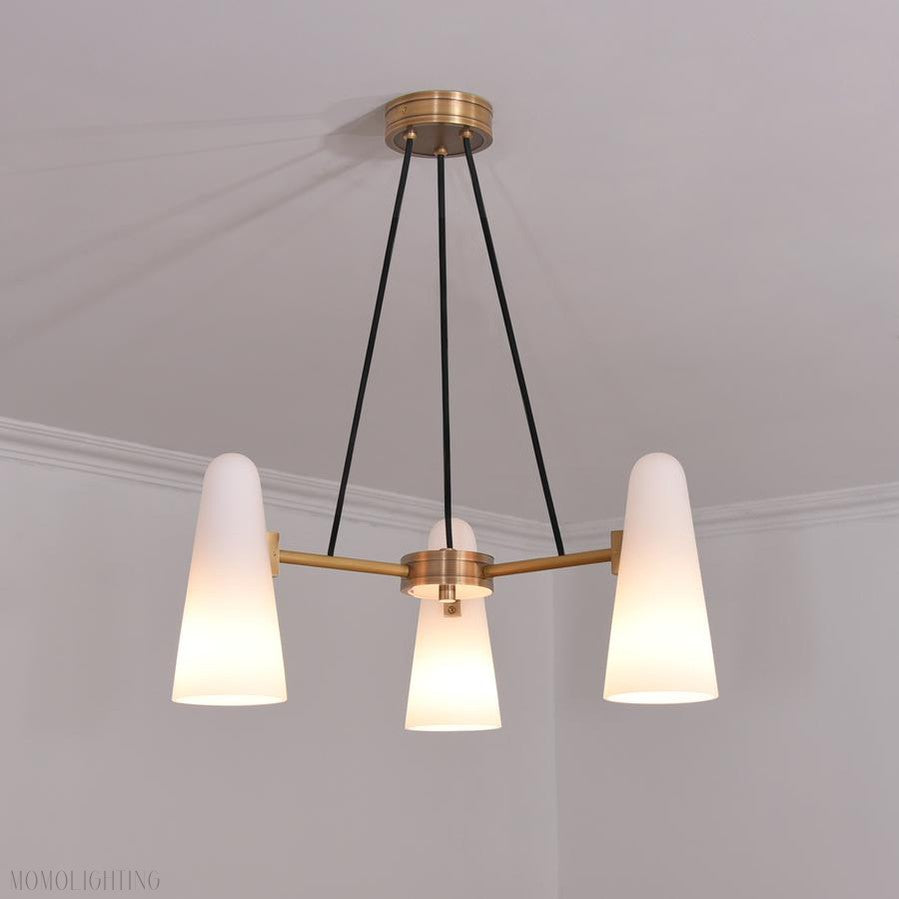 White Porcelain Round Chandelier 3-Lights-Momo Lighting