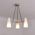 White Porcelain Round Chandelier 3-Lights-Momo Lighting
