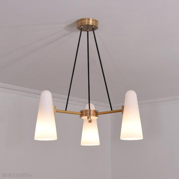 White Porcelain Round Chandelier 3-Lights-Momo Lighting