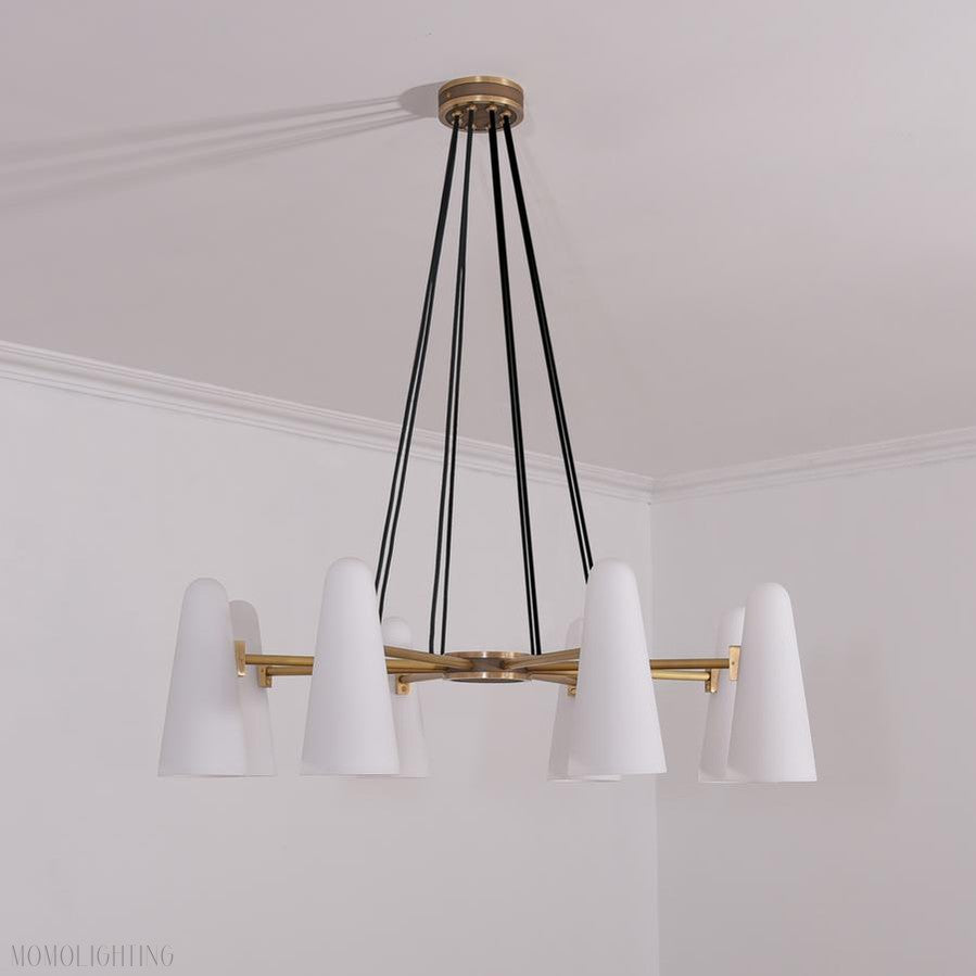 White Porcelain Round Chandelier 8-Lights-Momo Lighting
