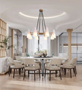 White Porcelain Round Chandelier 8-Lights-Momo Lighting