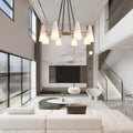 White Porcelain Round Chandelier 8-Lights-Momo Lighting