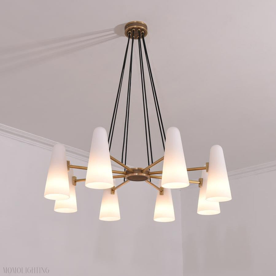 White Porcelain Round Chandelier 8-Lights-Momo Lighting