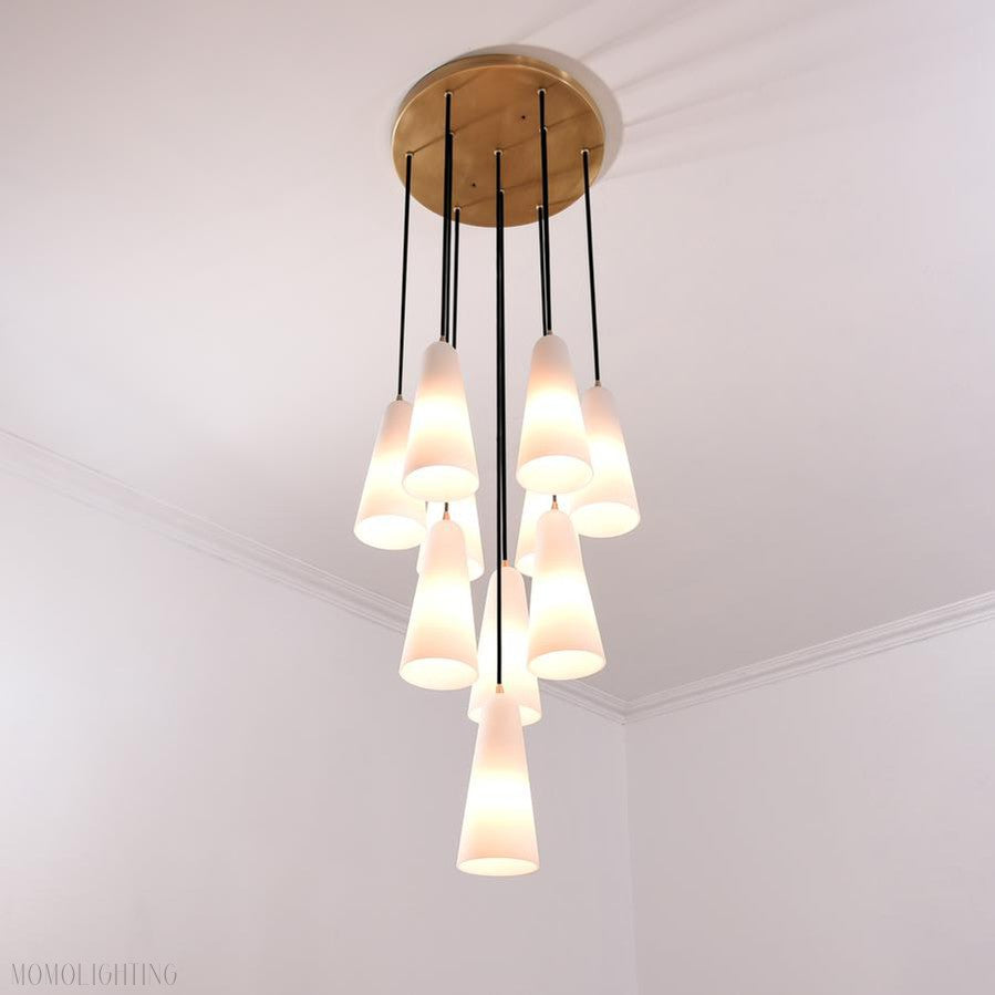 White Porcelain Round Chandelier D18"-Momo Lighting