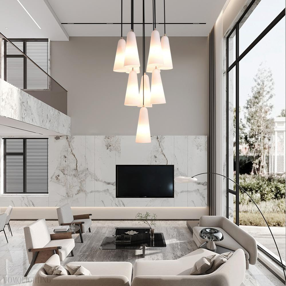 White Porcelain Round Chandelier D18"-Momo Lighting