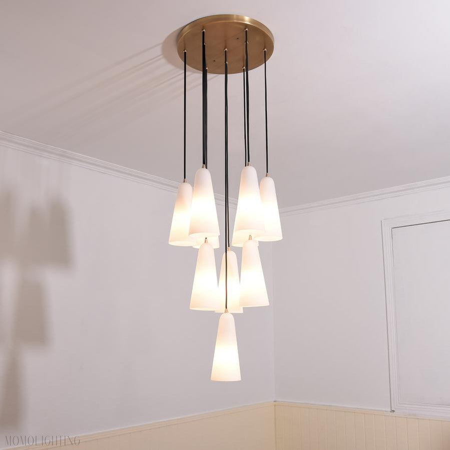 White Porcelain Round Chandelier D18"-Momo Lighting