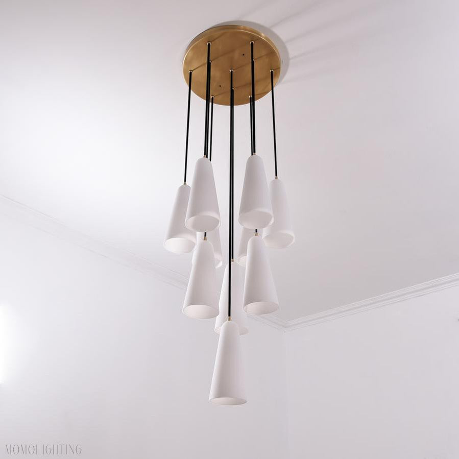 White Porcelain Round Chandelier D18"-Momo Lighting