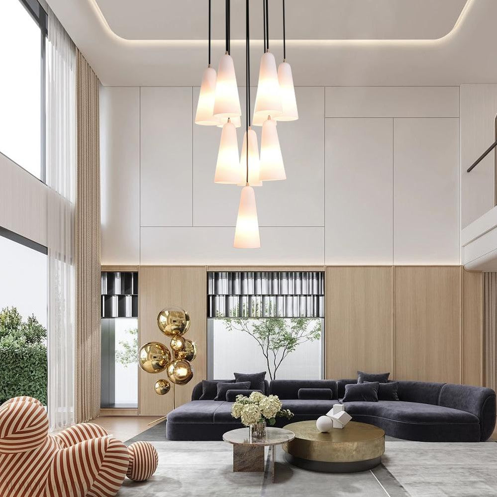 White Porcelain Round Chandelier D18"-Momo Lighting