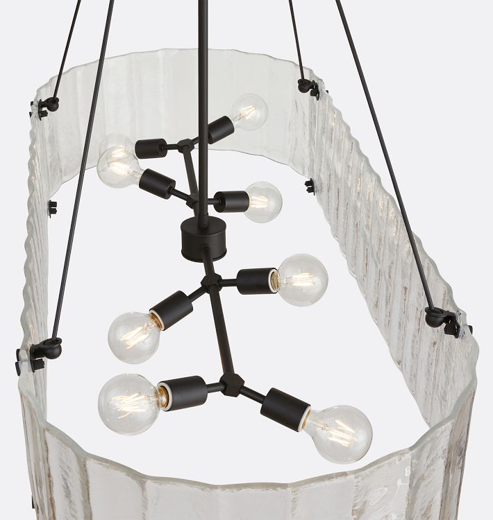 Willamette Glass Linear Chandelier 60''-Momo Lighting