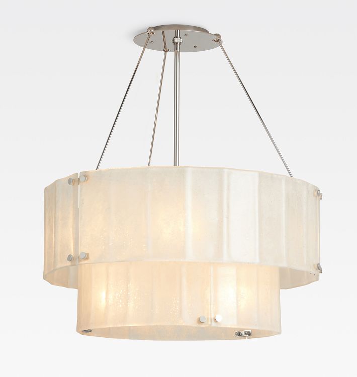 Willamette Glass Round Chandelier 2-Tier 32''-Momo Lighting