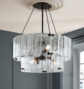 Willamette Glass Round Chandelier 2-Tier 32''-Momo Lighting