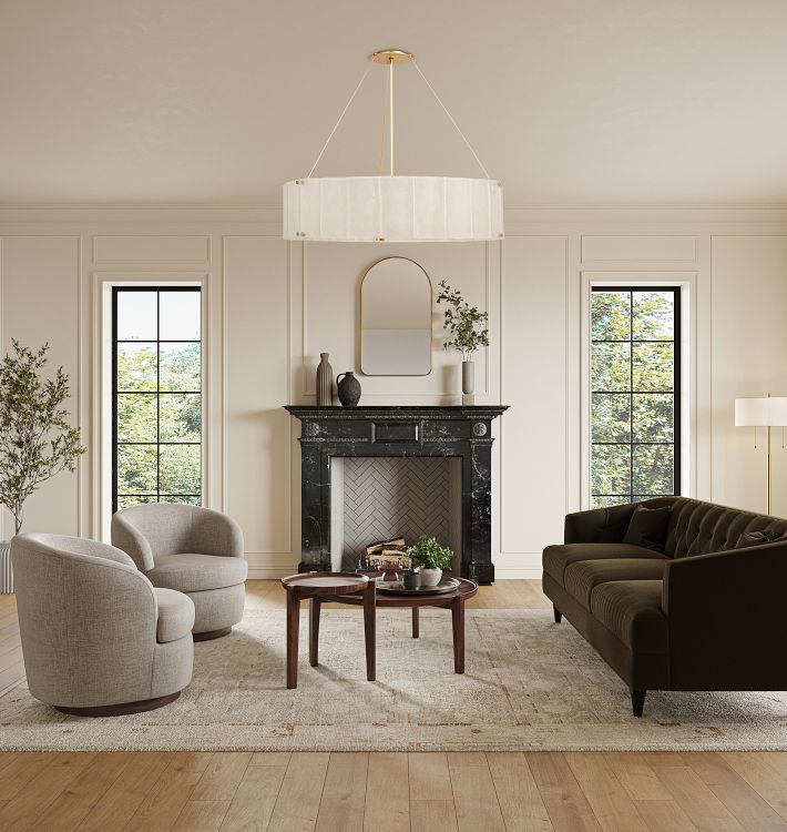 Willamette Glass Round Chandelier 48''-Momo Lighting