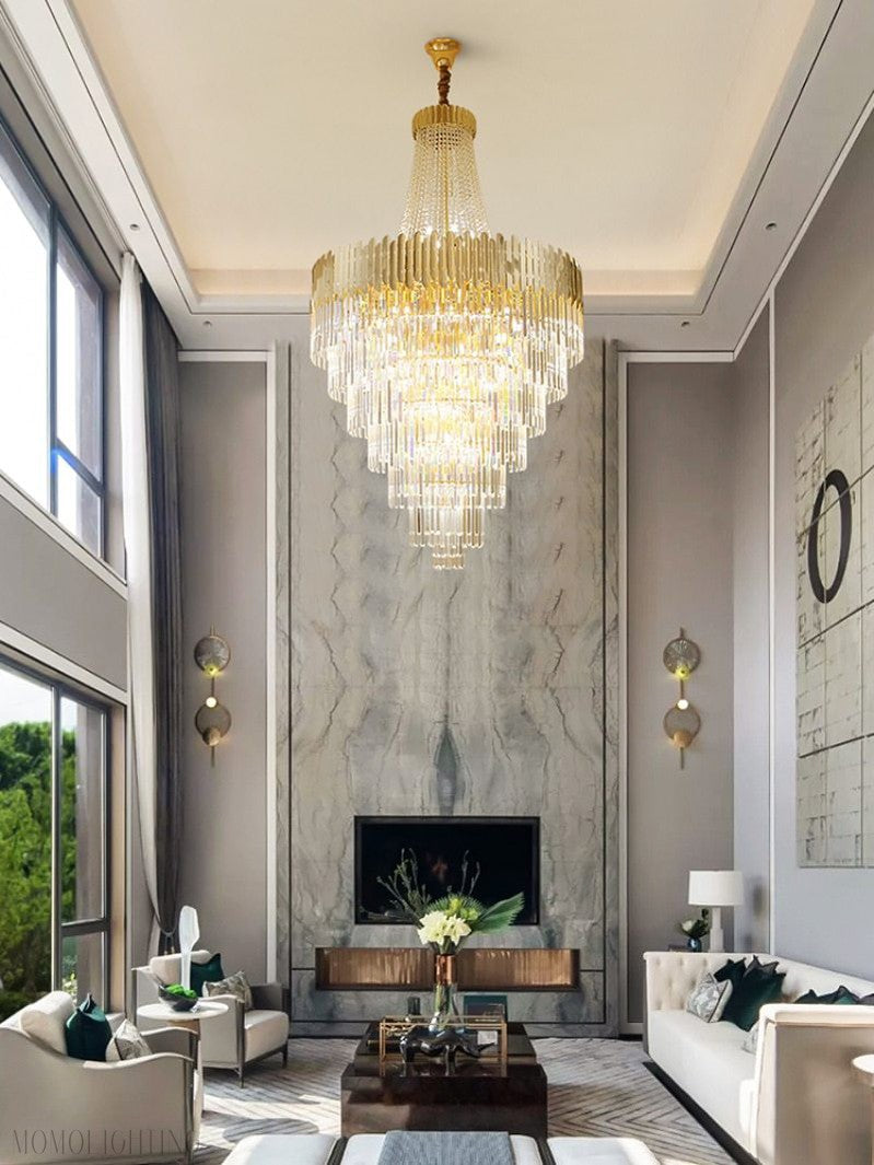 William Multi Tier Crystal Chandelier-Momo Lighting