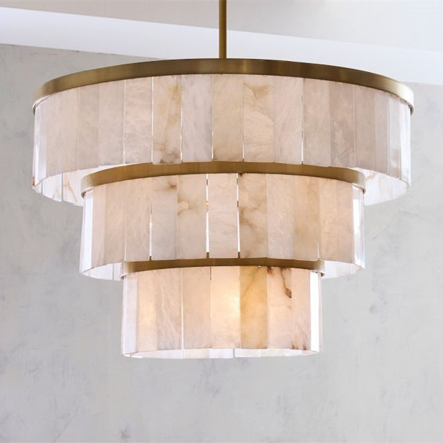 Windham Alabaster 3 Tier Chandelier-Momo Lighting
