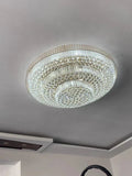 Extra Large Three Layers Round Luxury Flush Mounted Crystal Chandelier for Living Room - Blushlighting