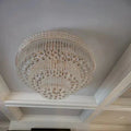 Extra Large Three Layers Round Luxury Flush Mounted Crystal Chandelier for Living Room - Blushlighting
