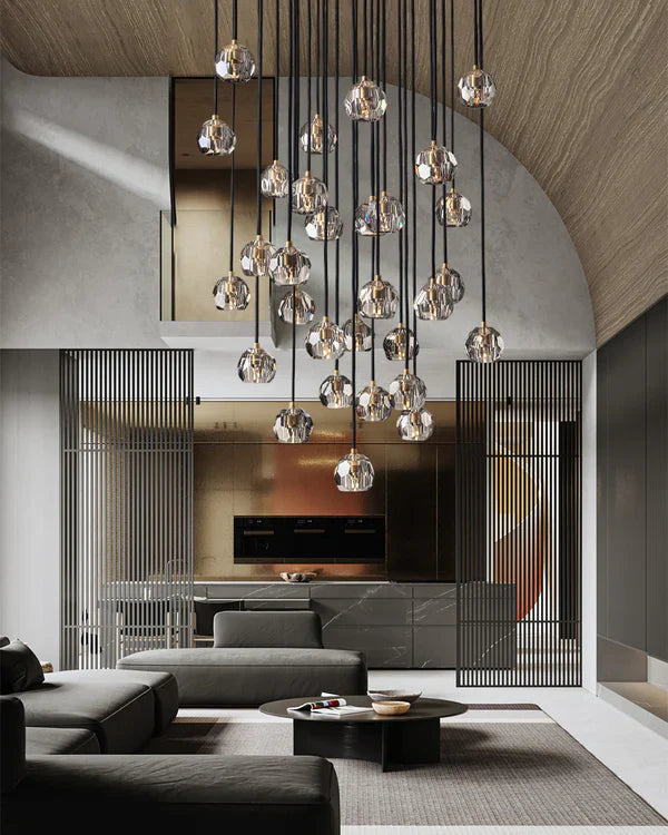 Boule Crystal Round Cluster Chandelier 40"