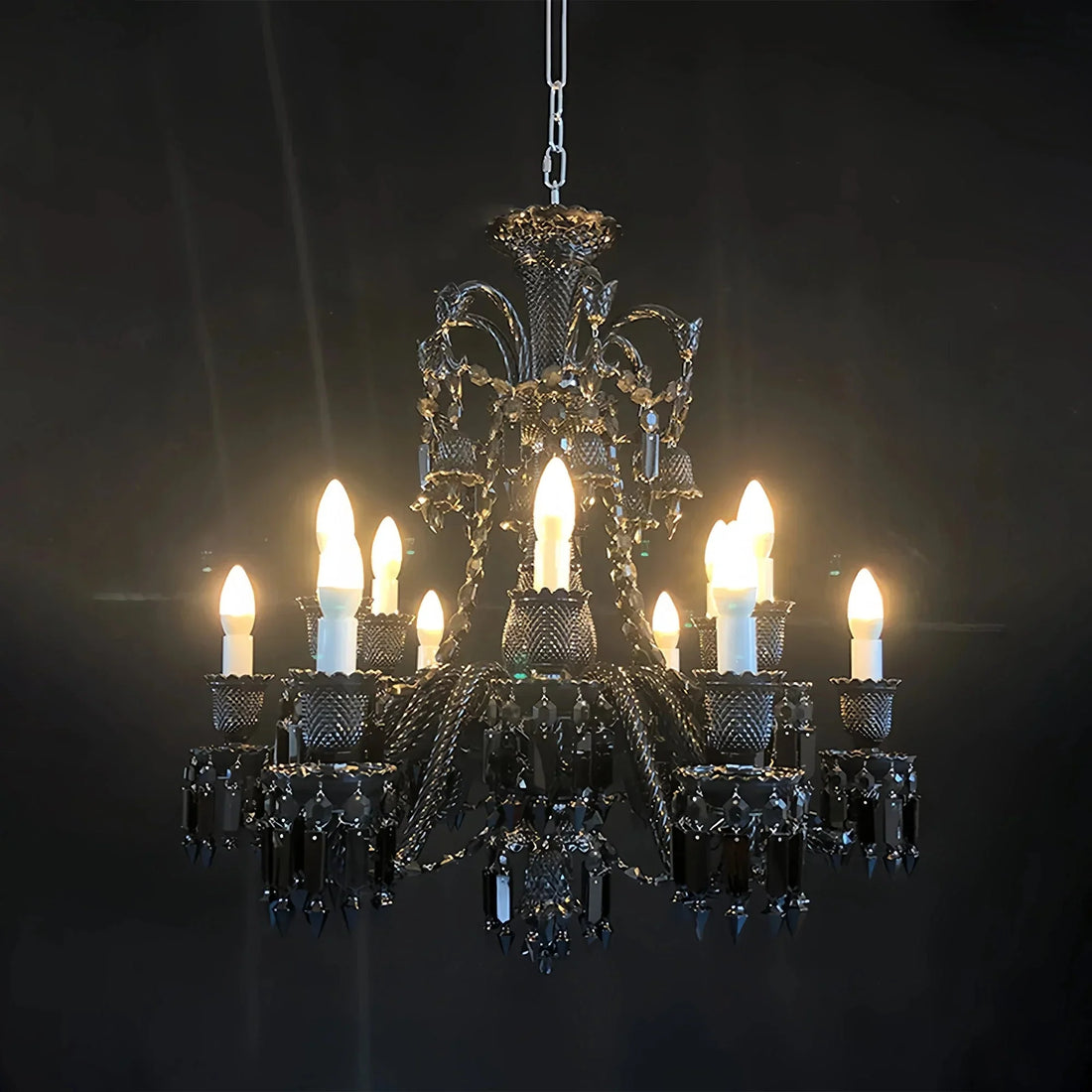 Inspired Lustre Black Crystal Lighting 12 Lights Chandelier - Blushlighting