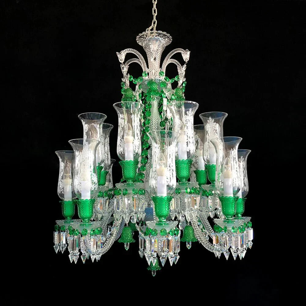 Inspired Lustre Clear & Green Crystal Lighting Chandelier - Blushlighting