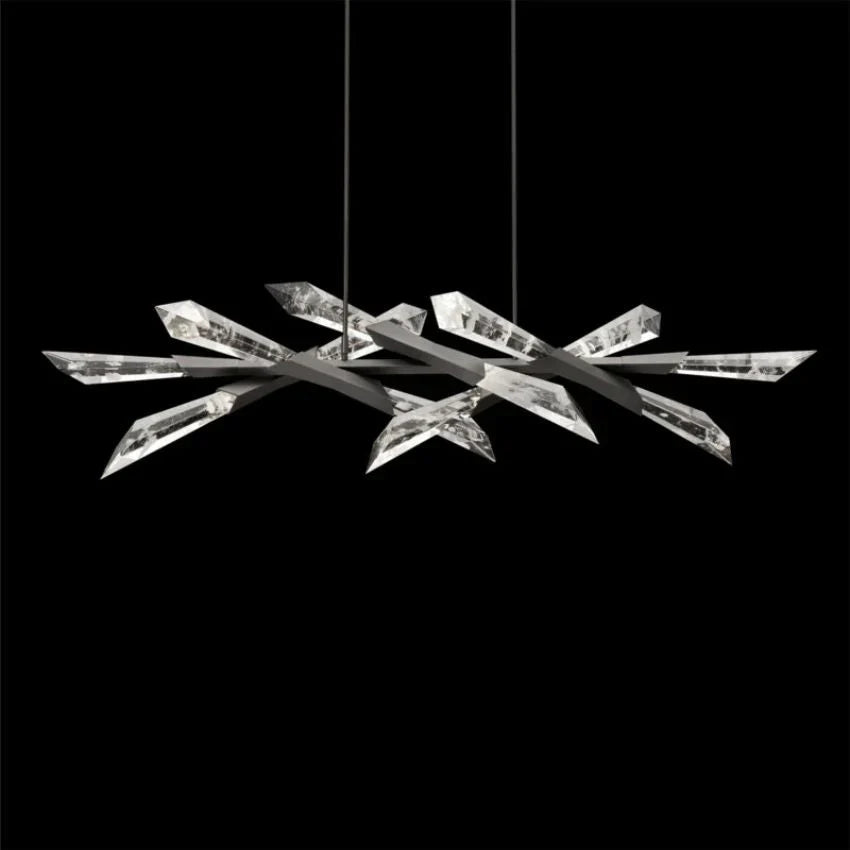 Solitude Rectangular Crystal Chandelier 60"