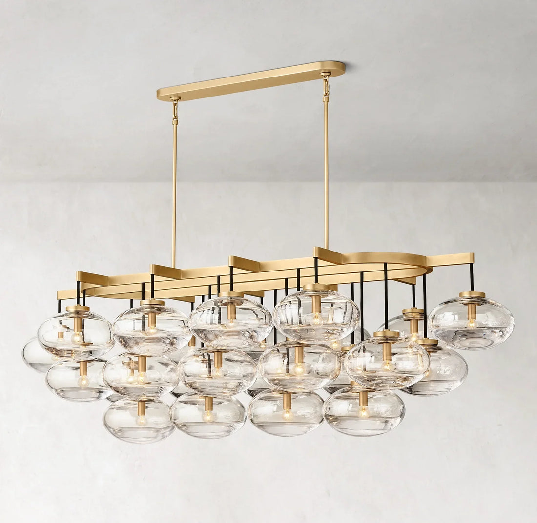 CABRETE CLEAR GLASS LINEAR CHANDELIER 72"