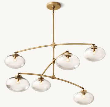 Cabrete Clear Glass Mobile Round Chandelier 48'' 60'' 72''