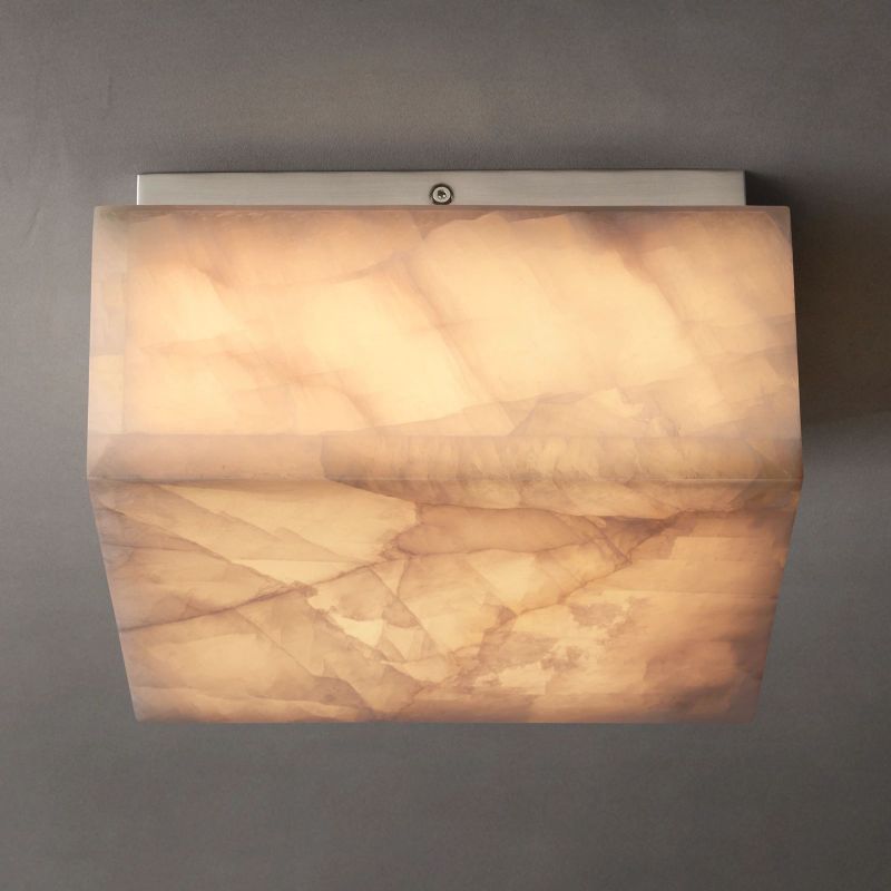 Alabaster Riven Square Flushmount 10"