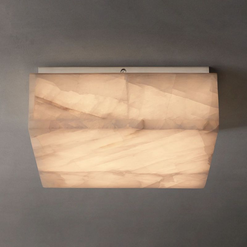 Alabaster Riven Square Flushmount 14"